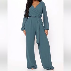 Fashion Nova On Scene Jumpsuit Teal